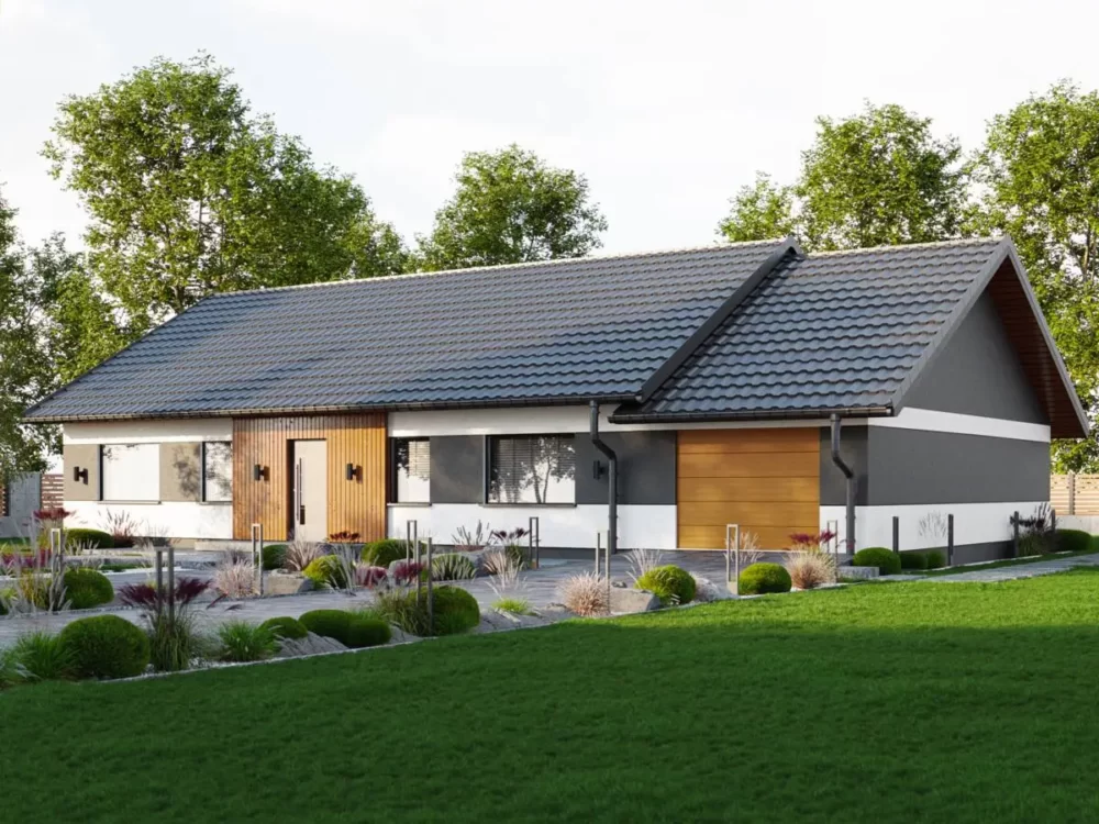 Projekt domu parterowego 100m2 z garażem