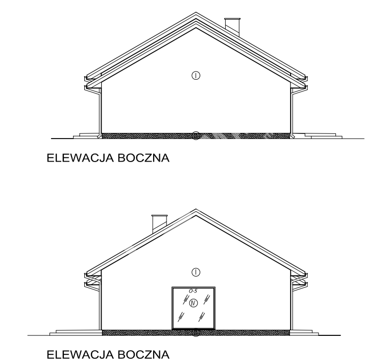 projekt domu parterowego z garażem elewacja