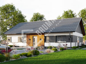 Projekt domu parterowego 100m2 z dachem dwuspadowym