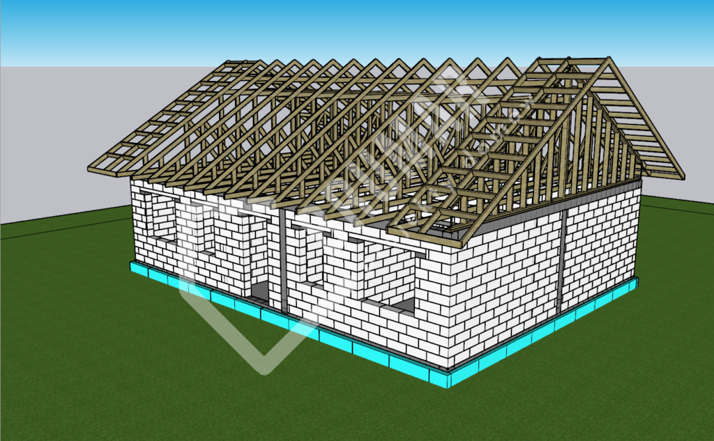 Projekt domu 100m2 grafika 3d