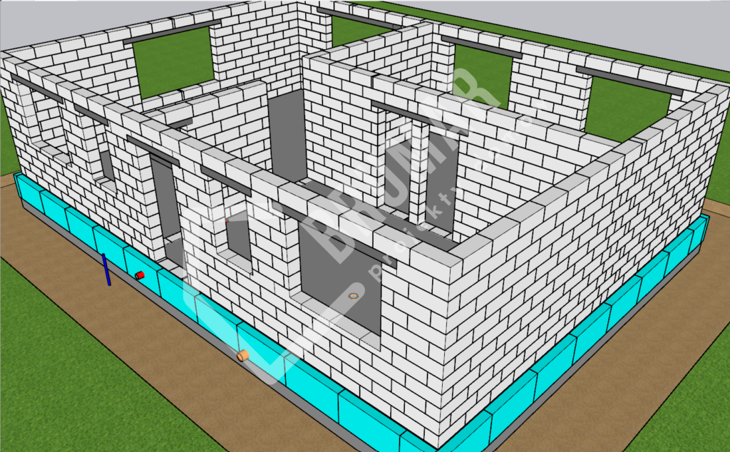 wizualizacja ścian 3d 1:1 projekt domu 94m2