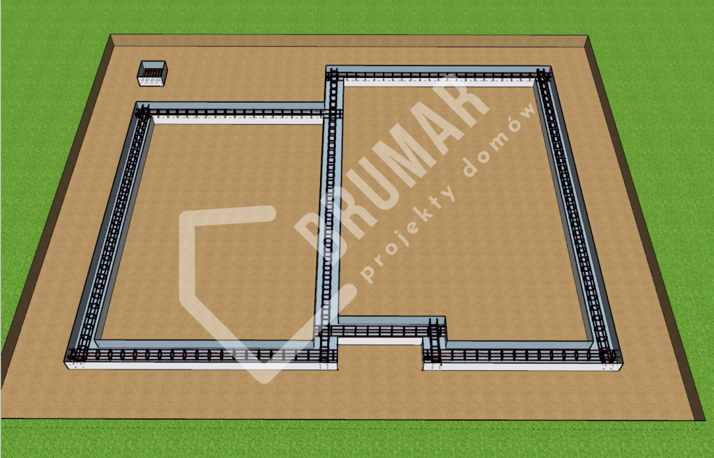 ława fundamentowa projekt domu 108m2