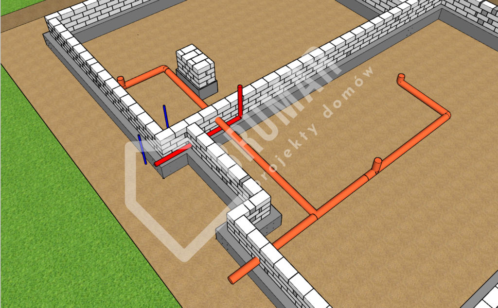 kanalizacja projekt domu 108m2