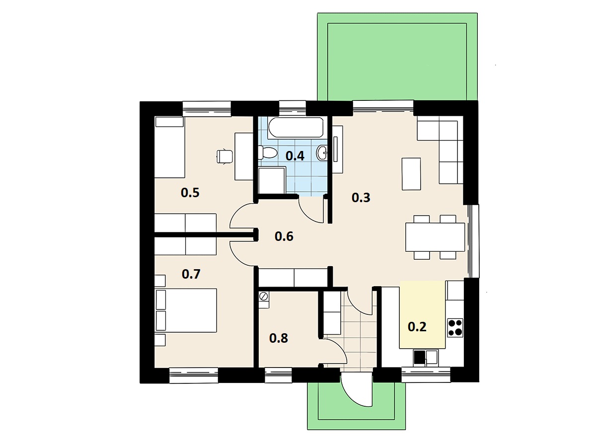 Projekt domu RNS76 – lustrzane odbicie
