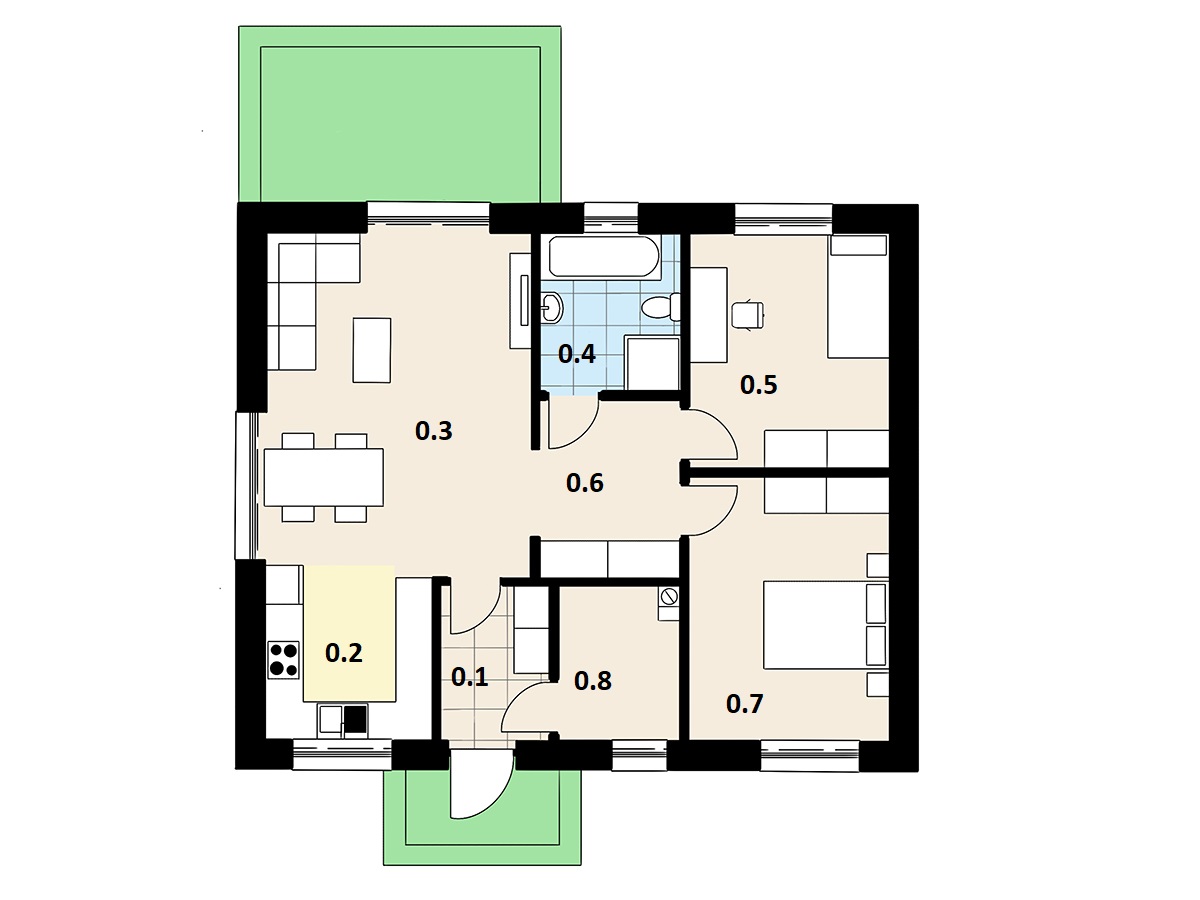 Projekt domu RNS76 – wersja podstawowa