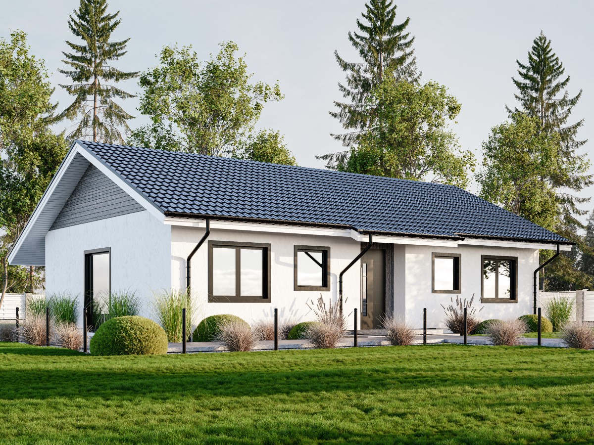 Projekt domu 86 m² z dachem dwuspadowym